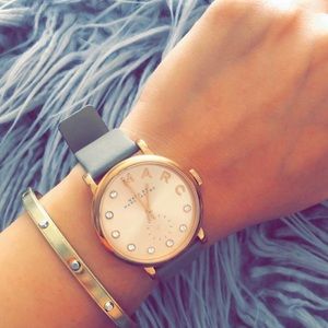 Marc Jacobs Rose Gold Watch Grey Strap